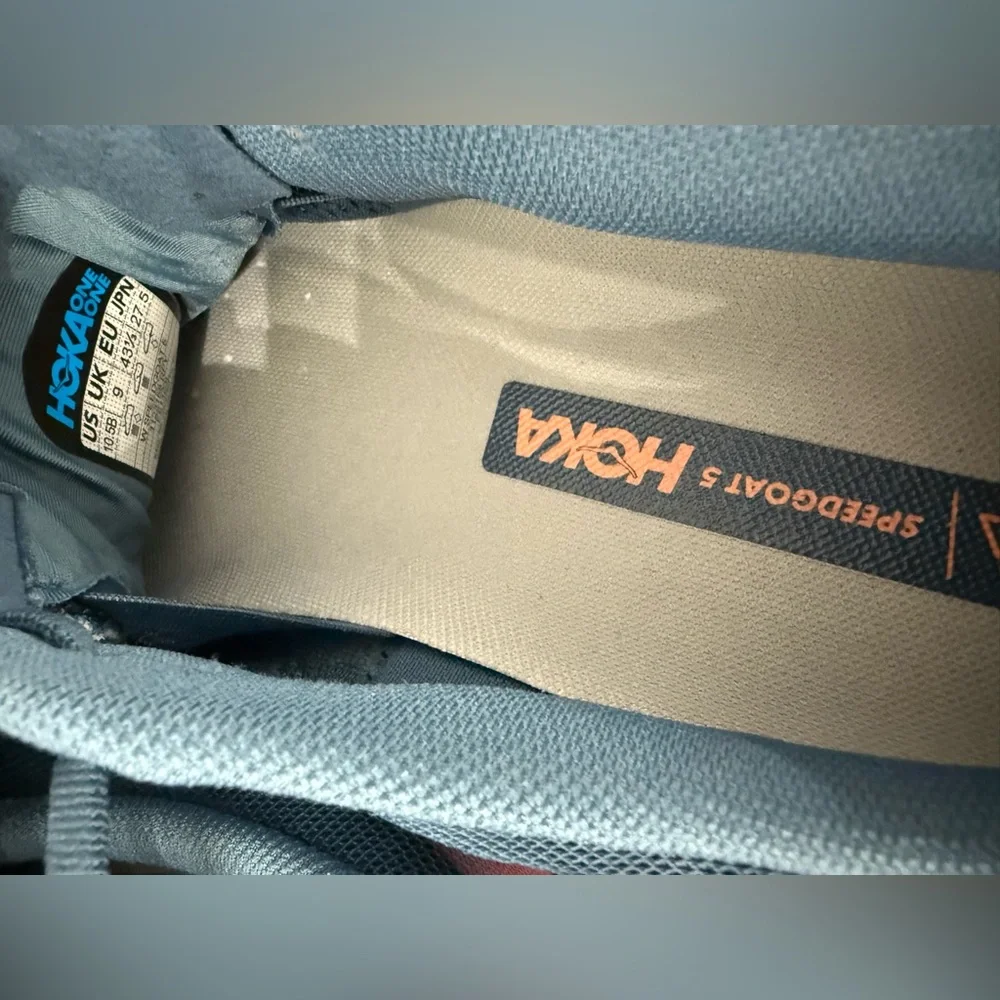 HOKA One Speedgoat 5 Women’s Trail Running Shoes Blue Orange Sz 10.5 RARE - Picture 10 of 11